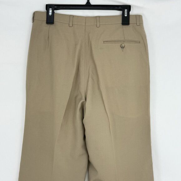 Vintage Dress Pants Pleated Front Cuffed Hems Mens 32 x 31 Beige - Picture 4 of 16
